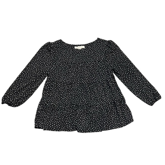 Monteau Los Angeles - Women’s Polka Dot Peasant Top Sz. MD - Picture 2 of 5